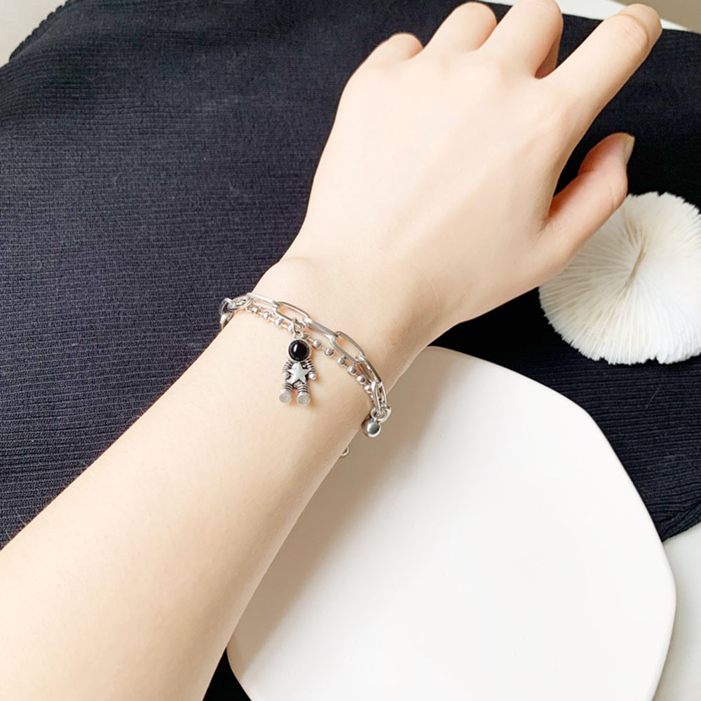 【COD Tangding】Pick Star Astronaut Bracelet Couple Chain New Fashion Accessory