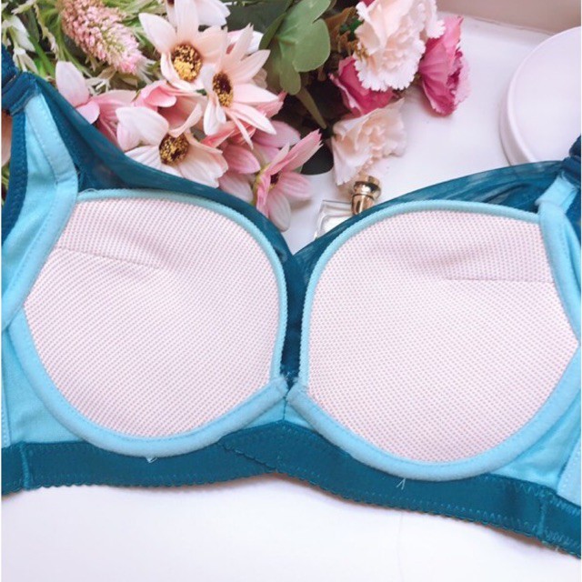 BRA (K-A19) Pakaian dalam wanita dengan motif elegan sexy green