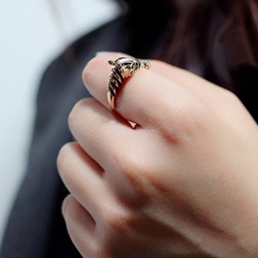 Hu Hu Hu Hu Hu Alat Bantu Pasang Kacamata♡ Cincin Wanita Model Terbuka Desain Kepala Kuda Hias Berlian Imitasi Untuk Pestaclub