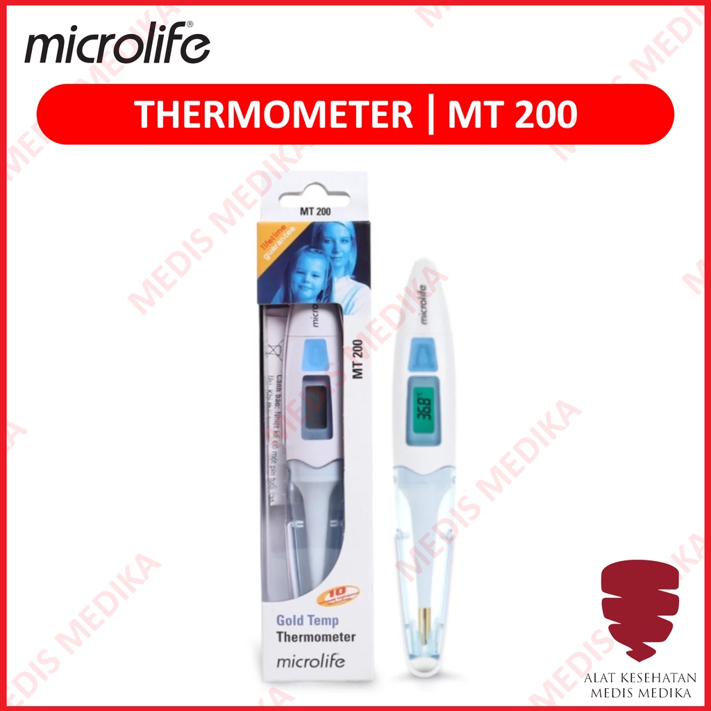 Thermometer Digital Microlife MT200 Alat Ukur Suhu Badan Tubuh Termometer Elastis Thermo Gold Tip