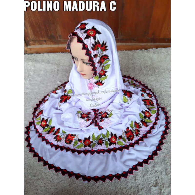 Mukena terusan lajuran polino bordir madura