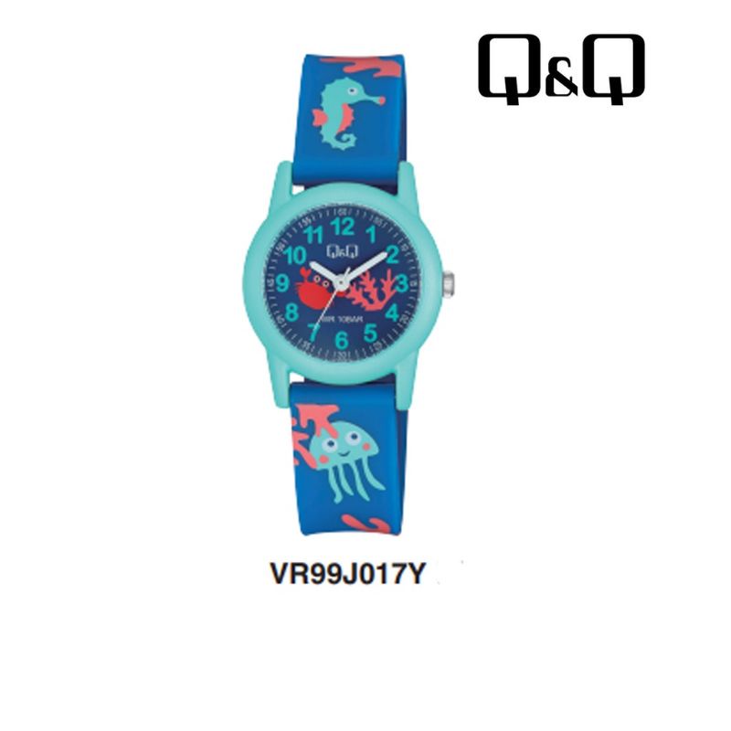 Q&amp;Q QNQ QQ ORIGINAL RUBBER BAND VR99J011-020Y Ready Jam Tangan Anak Anti Air CHEERFULL STYLE