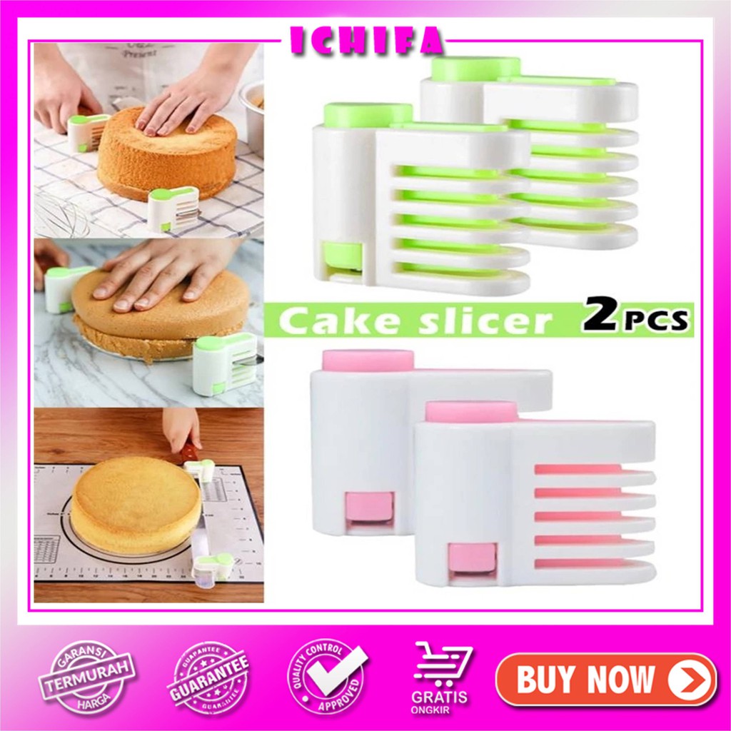 ICHIFA 5 Layers Stainless Steel Cake Separator Cake Bread Cutter Slicer Cutting / Alat pembagian kue (1pair