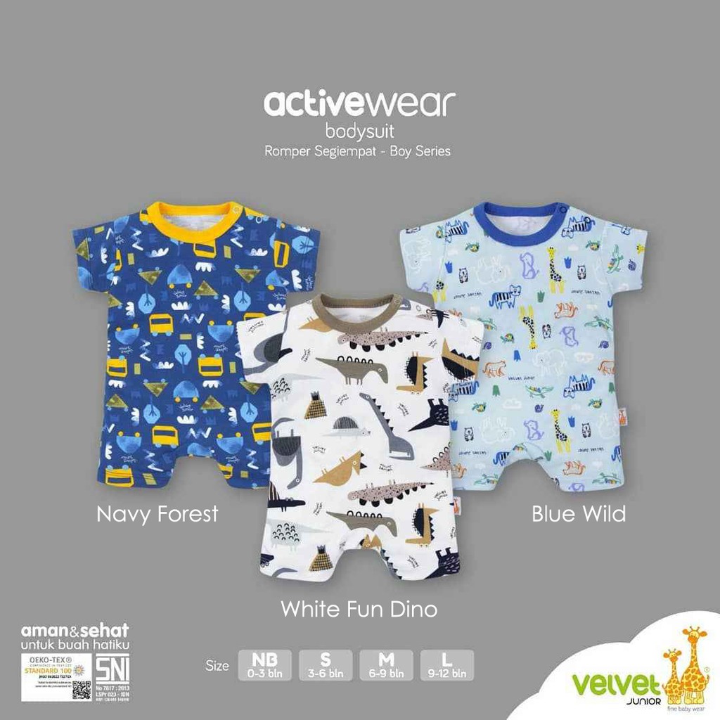 Jumper Bayi Premium VELVET Active Wear NB S M L Bodysuit Pendek Romper Segitiga Segiempat New Born