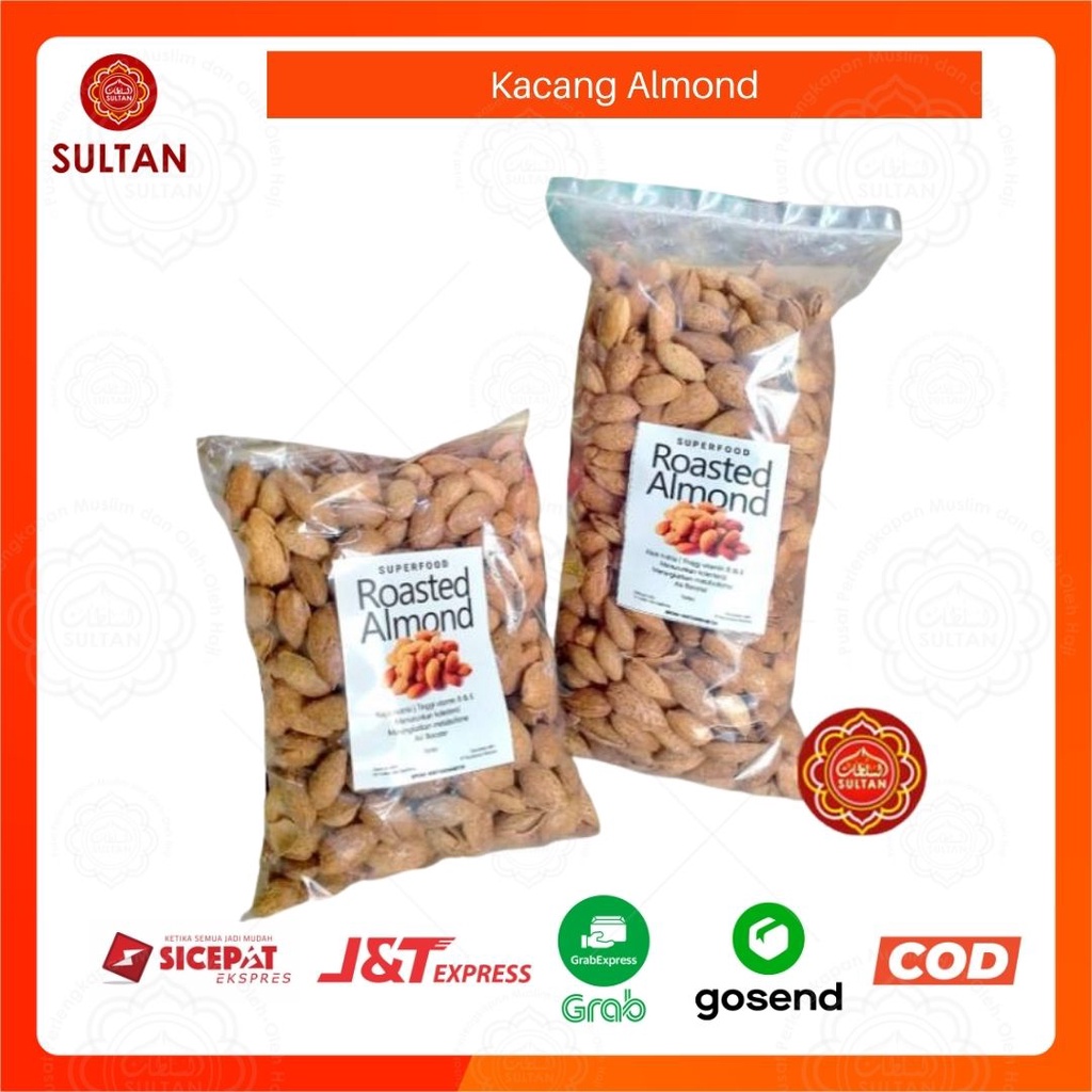 

Kacang Almond Panggang Premium Manis Gurih Renyah Siap Makan