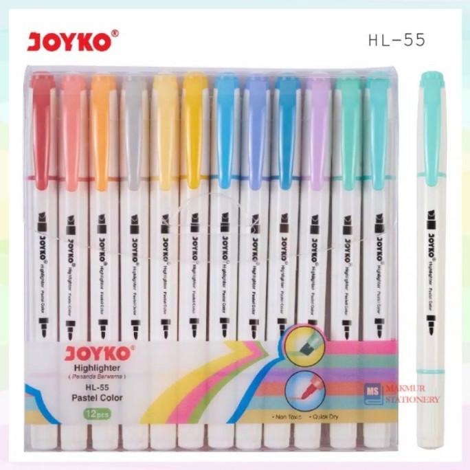 

Highlighter/Stabilo/Penanda Joyko Pastel HL-55 1 Set isi 12 Pcs Warna