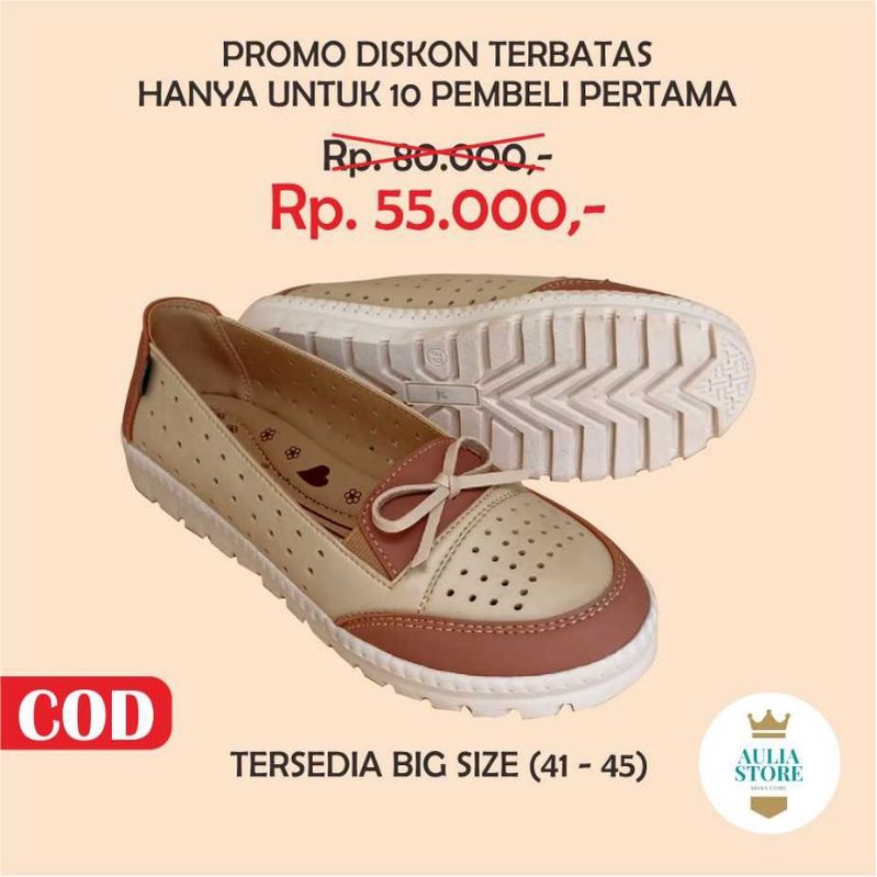 sepatu flat wanita  jumbo big size 41_45. Alisa 05