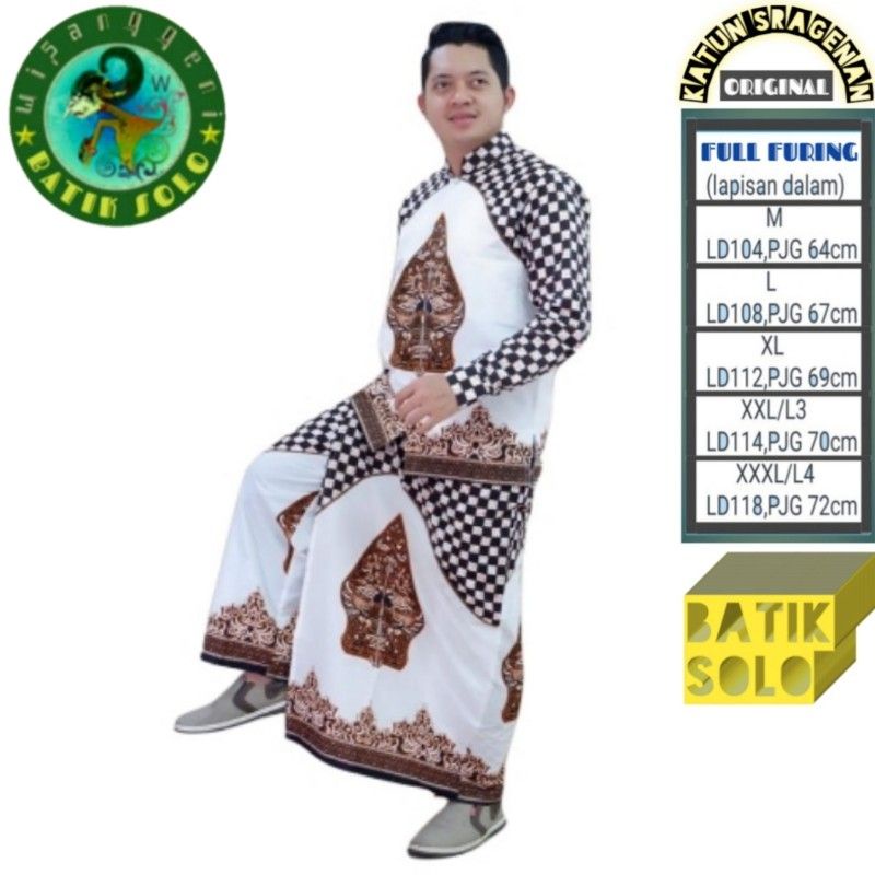 Setelan Baju Kemeja Pria Batik Lengan Panjang Pendek Sarung Celana Kemeja Casual Formal Baju Cowok H