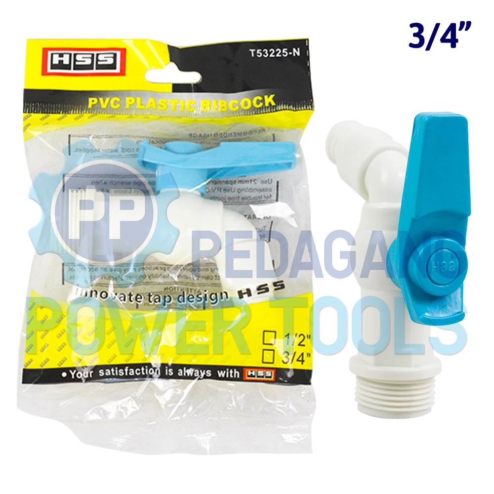 HSS T53225-N KRAN AIR PVC 3/4 MIN DRAT KERAN PIPA PLASTIK TEMBOK RUMAH