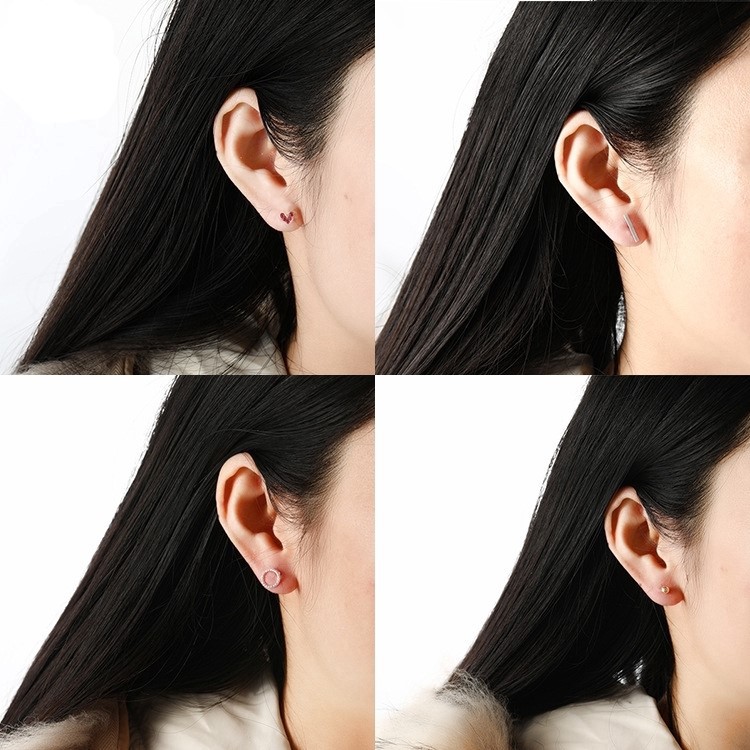 Grosir - F482 (6 PSG IN 1) Anting Tusuk / Anting Simple Gaya Korea untuk Wanita / Perhiasan Wanita