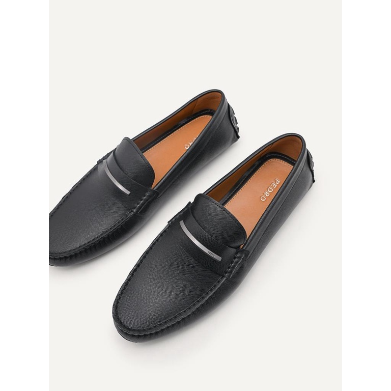 SEPATU PANSUS KULIT PEDRO PRIA ORIGINAL LOAFER BRANDED HITAM PM162