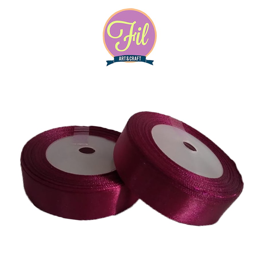 

Pita Satin Burgundy 3.4 inch Kecil / Pita Kain 3.4"/Pita Satin 3.4inch