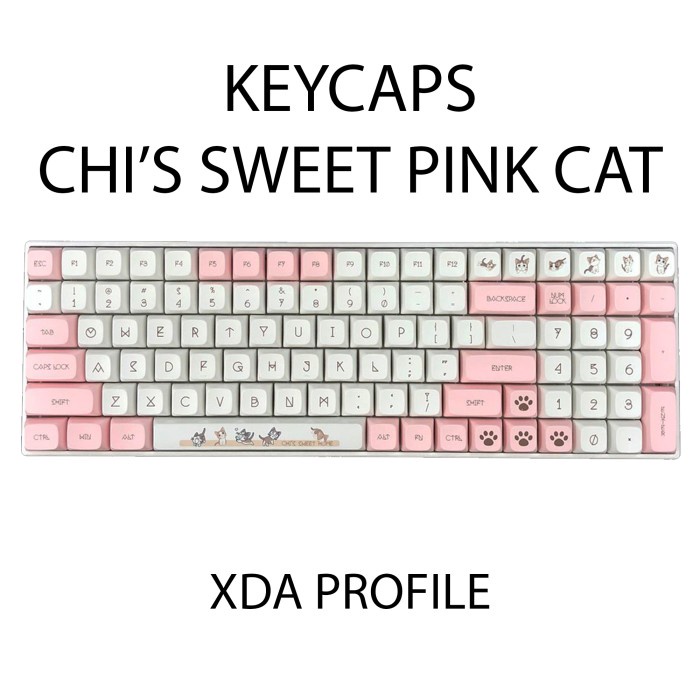 KEYCAPS PBT SUBLIM XDA PROFILE CHI'S SWEET PINK CAT KEYBOARD