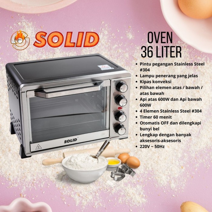 SOLID Oven Listrik 36 Liter TO 2020A - Garansi 1 Tahun