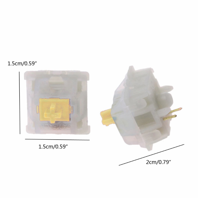 Btsg 10pcs Keyboard Mekanik Cherry Clone Gateron MX Switch Transparan Untuk Case MX Milky Yellow Switch Lighting Trans