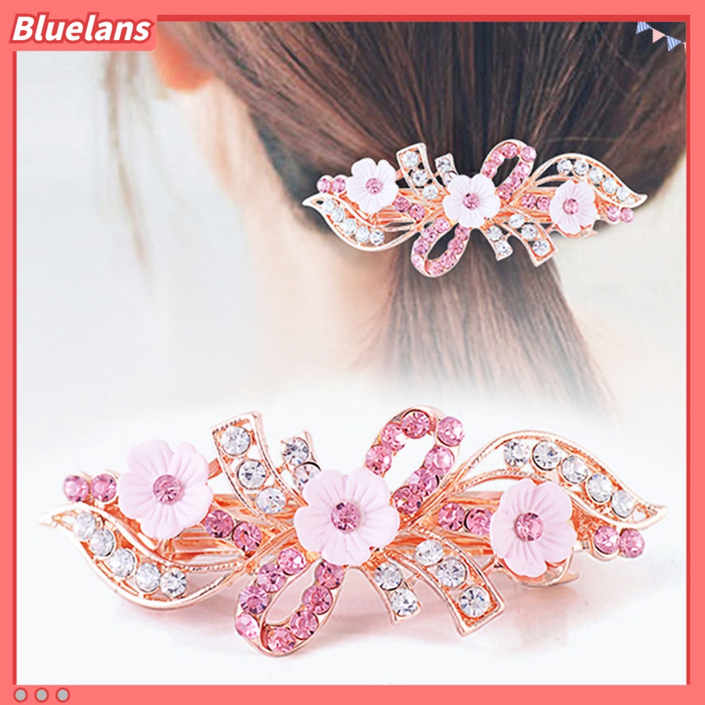 Bluelans Peacock Shape Hair Pin Flower Decor Shiny Hair Clip Tight Hair Styling Accessories