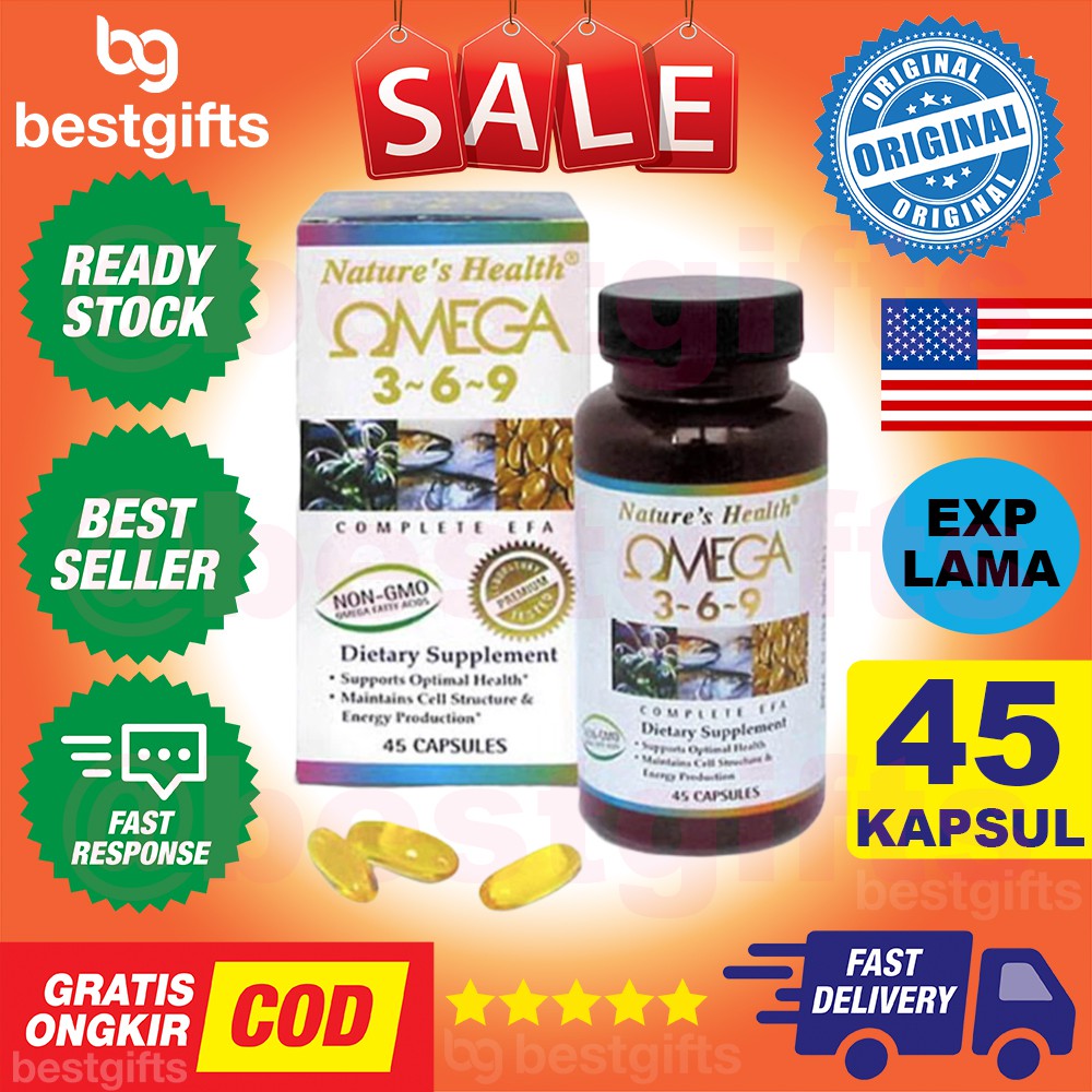 NATURE'S NATURES NATURE HEALTH OMEGA 369 FISH SALMON OIL CEGAH JANTUNG DARAH TINGGI STROKE 45 KAPSUL