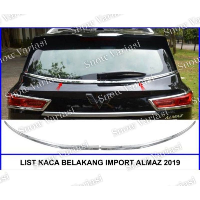 List Kaca Belakang Wuling Almaz Rear Window Trim Chrome