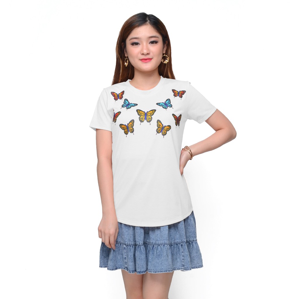 Kaos Tshirt Lengan pendek Wanita Gaya korea Printing - XSHOP Dahlia