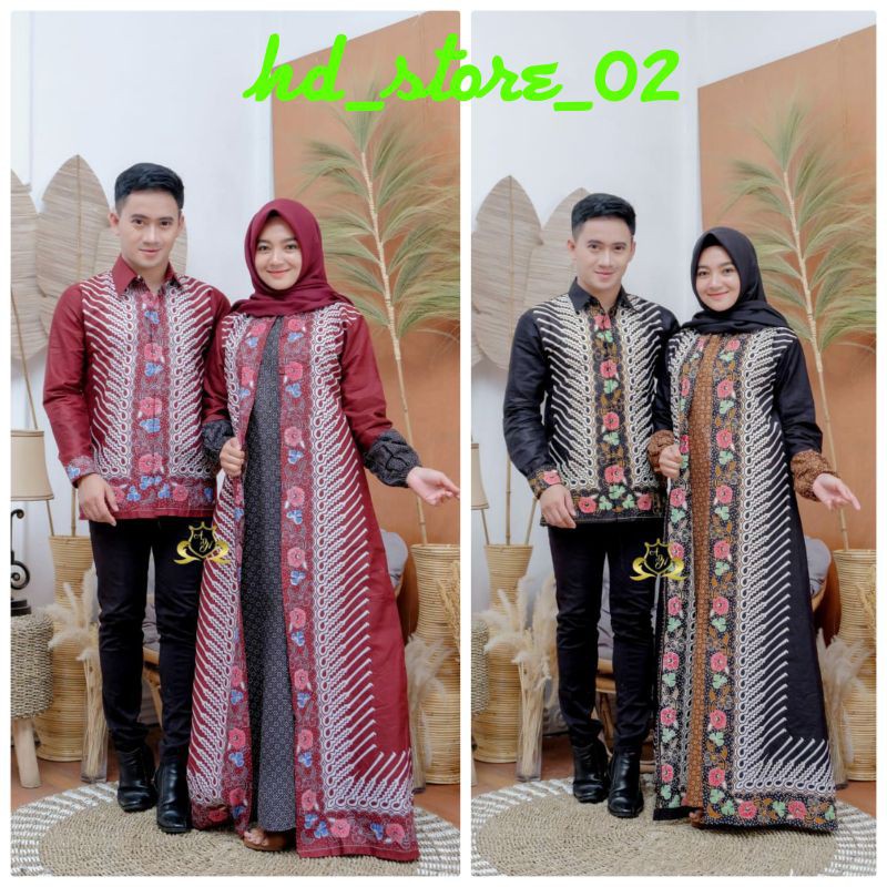 Sarimbit/couple batik modang bunga terbaru baju kondangan dan baju pesta termurah