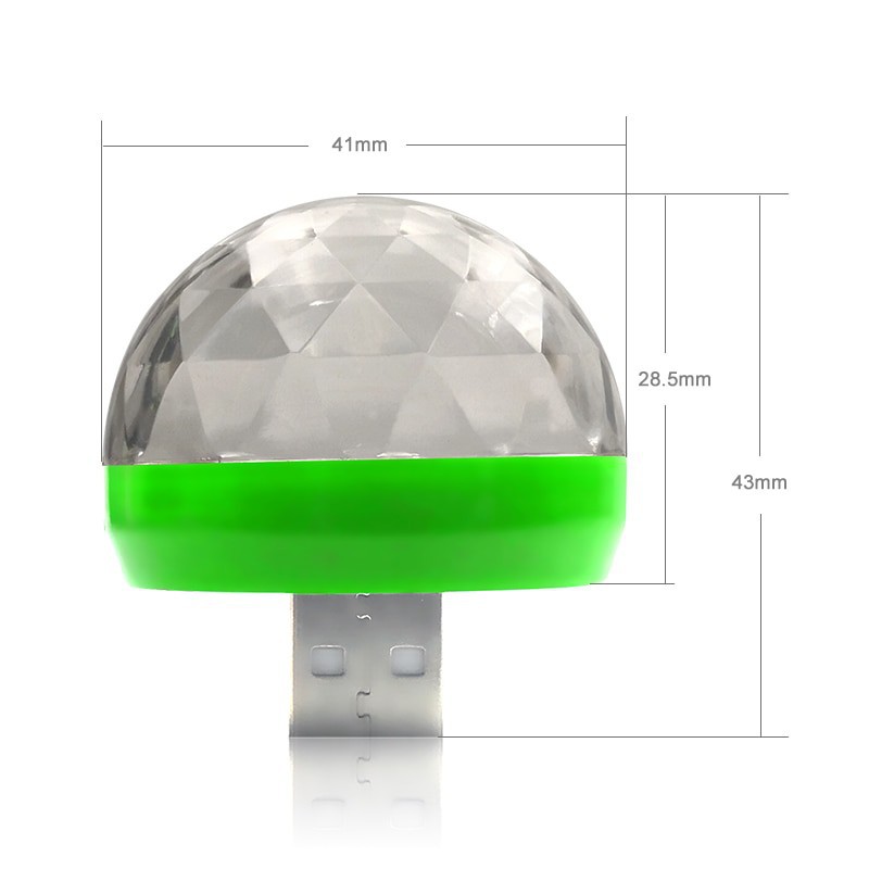 Grab Medan Lampu LED RGB USB Magic Ball Atmospere DJ Light Sound Control HS-WT-006  Green