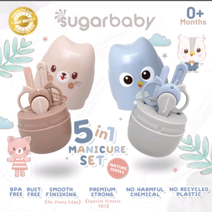 Sugarbaby 5 in 1 Manicure Set / Perawatan Kuku Bayi / Gunting Kuku Bayi Set / Sugar Baby