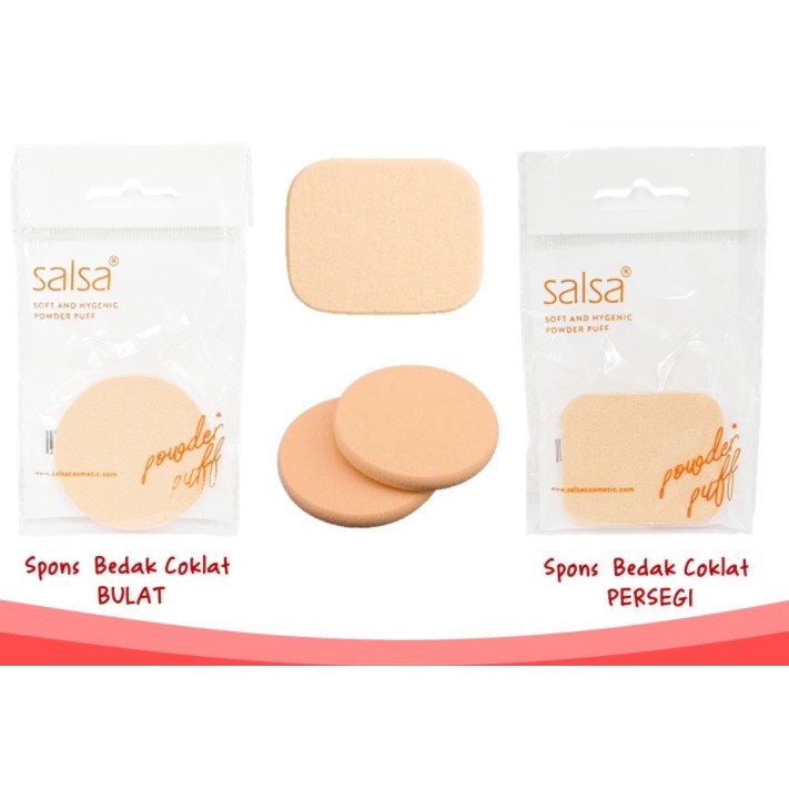 SALSA Spons Bedak Coklat Bulat / Spon Persegi Powder Puff