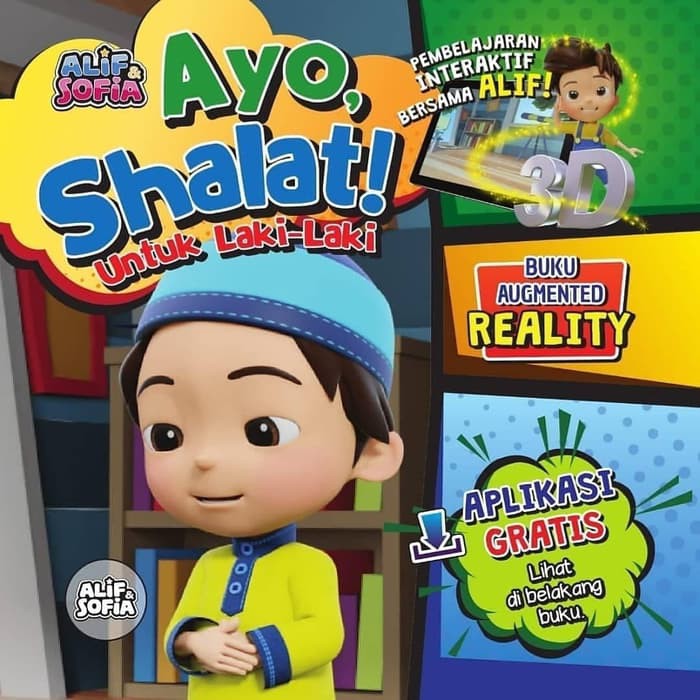 Buku Ajaib AYO SHALAT! NON APLIKASI - 3D augmented reality board book panduan anak belajar sholat SOFIA &amp; ALIF