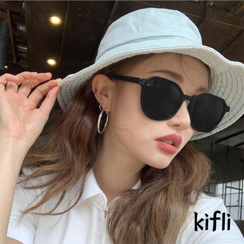 Xia.id Kacamata Hitam,Pria / Wanita,Model Retro,Oval Frame Oval,Untuk Wajah Bulat / Besar