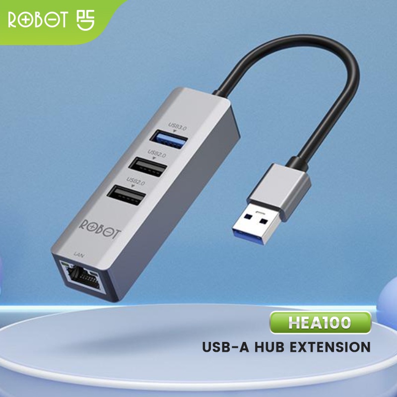 ROBOT HEA100 USB 3.0 2.0 Hub Ethernet Adapter USB 3.0 to RJ45 LAN