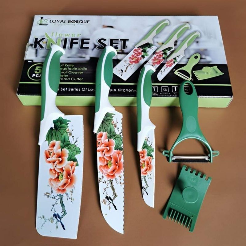 Set Pisau Bunga Hijau