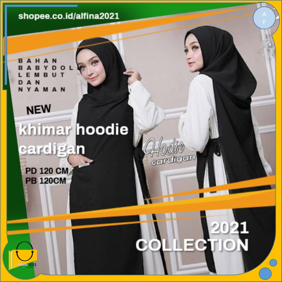 Baju Muslim Khimar Hoodie Cardigan