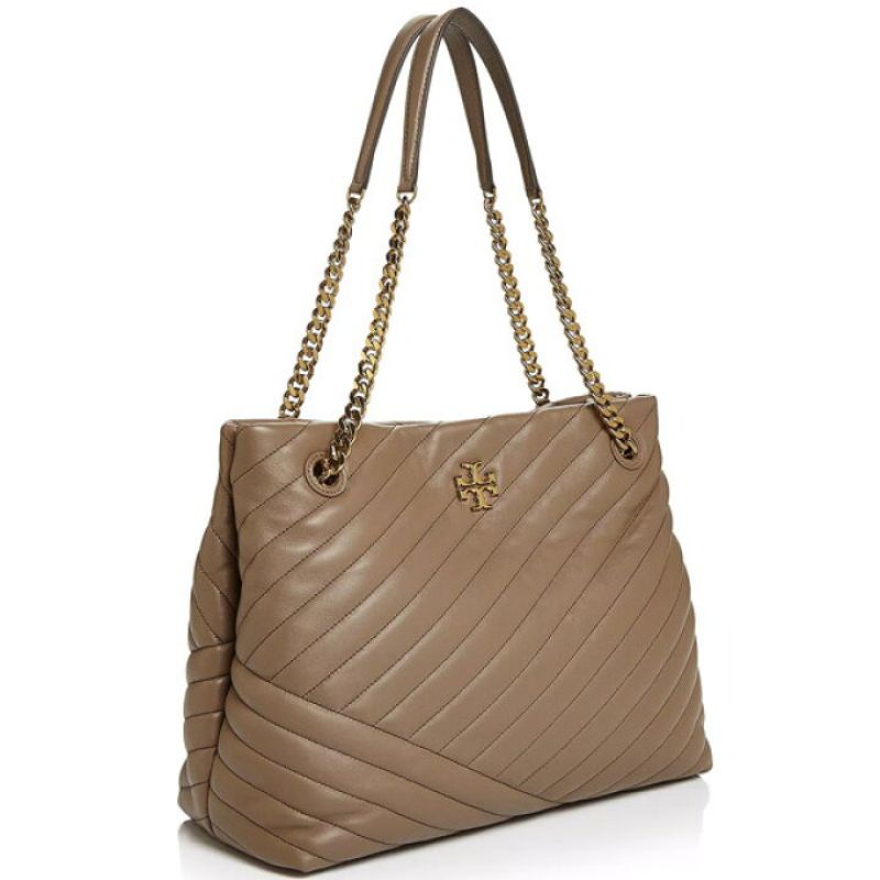 Tory Burch Kira Chevron Tote New Authentic Taupe