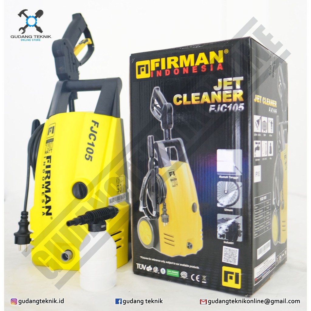 Alat Jet Cleaner FJC 105 FIRMAN / Mesin Cuci Steam Motor Mobil FJC105 - High Pressure Washer FJC-105 FIRMAN