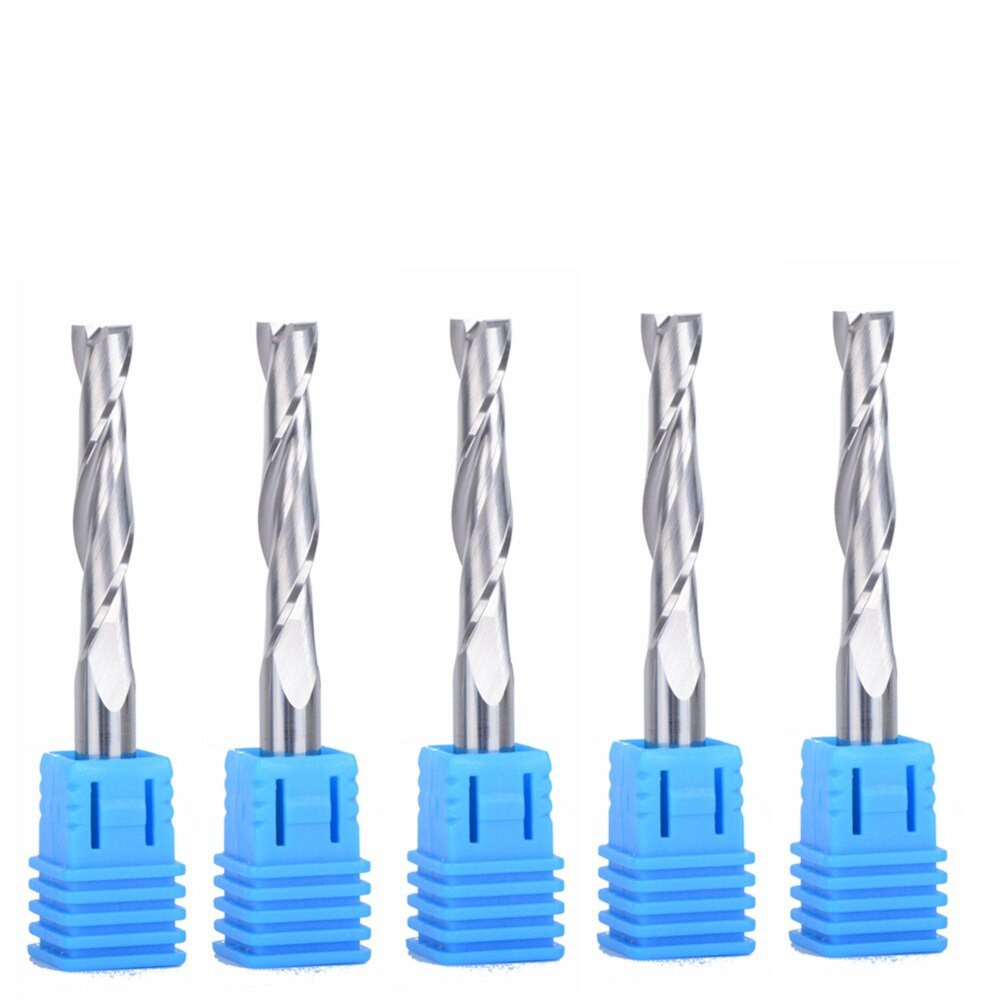 

5pcs 6x32mm Solid Carbide Double Two Flute Spiral Cutter CNC Router Bits