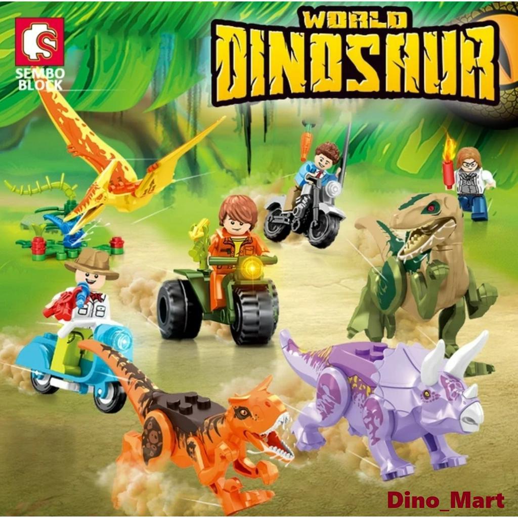 Sembo Block Dinosaurus dan Minifigure World Dinosaur 205078 - 205085