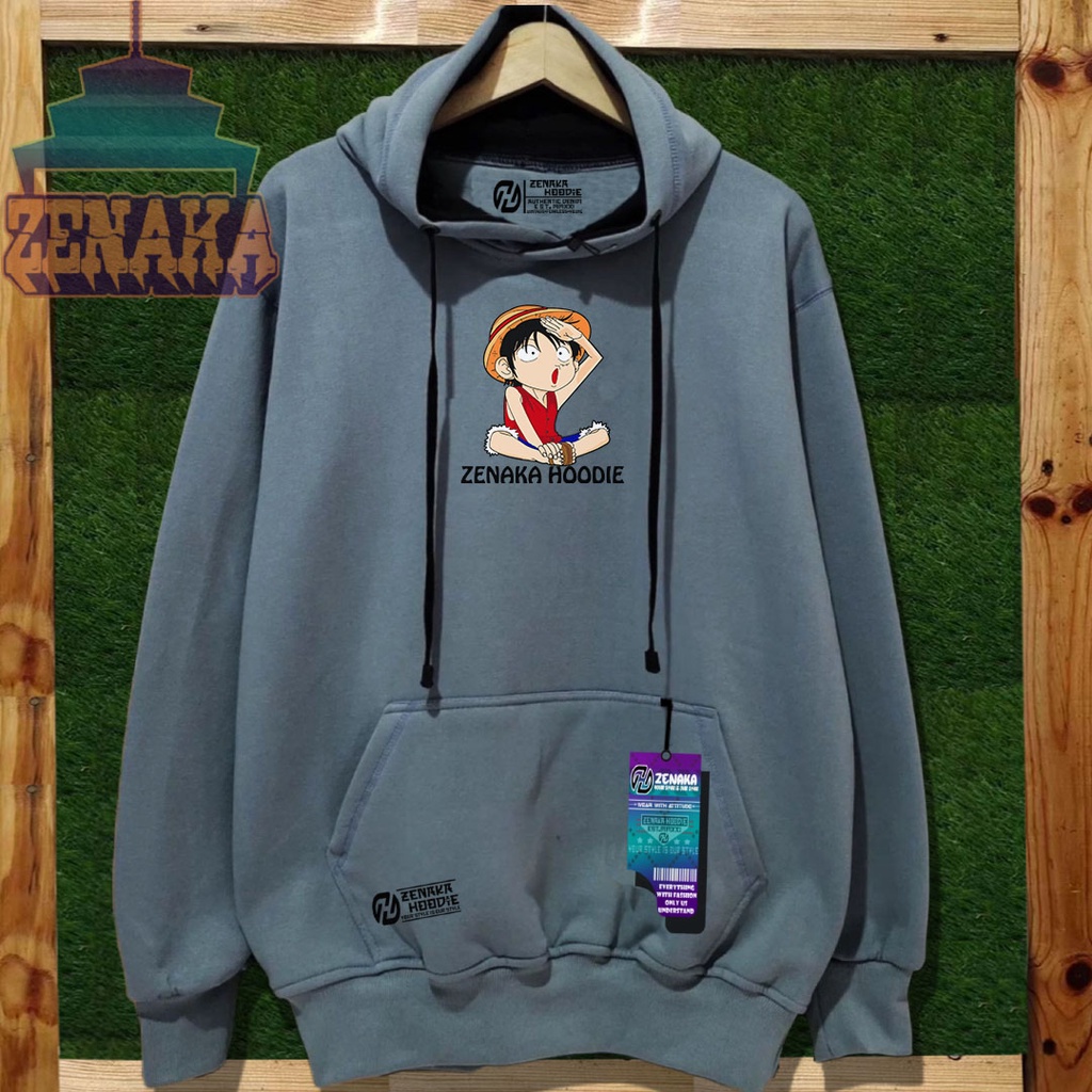 Sweater Hoodie anime one piece luffy Hoodie cowok aesthetic paralon Sweater oversize kekinian 2022 Jaket cowok distro ori bahan tebal murah Zenaka Hoodie pria distro terbaru 2022 Jaket wanita kekinian korean style terbaru Hodie Cowok
