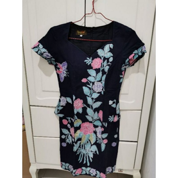 Preloved Dress Batik Tjongklak, Dress Batik