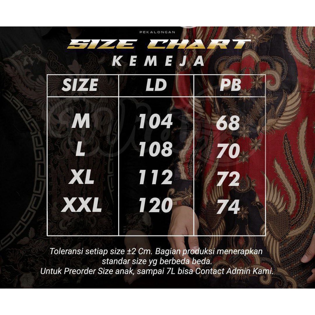 Batik Pria Lengan Panjang BATIK NAKULA HRB026 motif KERATONAN Kode 015 size M L XL XXL Reguler
