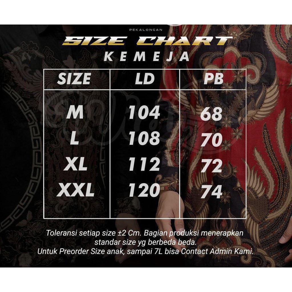 Batik Pria Lengan Panjang BATIK NAKULA HRB026 motif KERATONAN Kode 002 size M L XL XXL Reguler