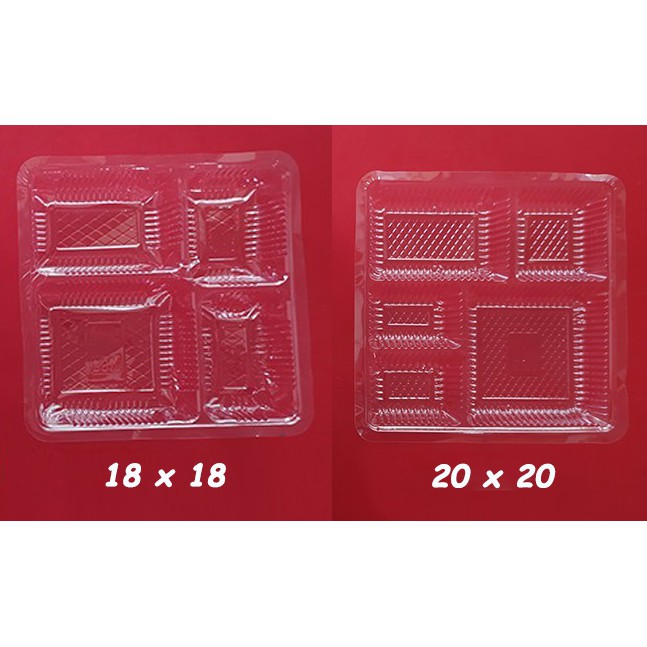 Mika sekat / Mika Makanan / Mika dus 18 x 18 sekat 4 / Mika dus 20 x 20 sekat 5 kotak (50pcs)