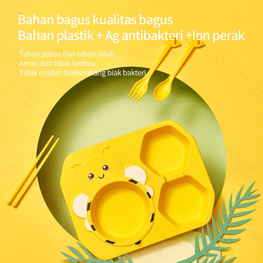 BEVAVAR Piring Makan Anak Motif Lebah Peralatan Makan Anak Bayi Bpa Free