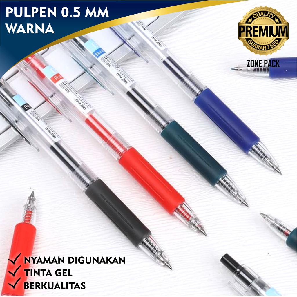 Jual Pulpen Warna | Pena Gel | Alat Tulis | Bolpoin Tinta Hitam Merah ...