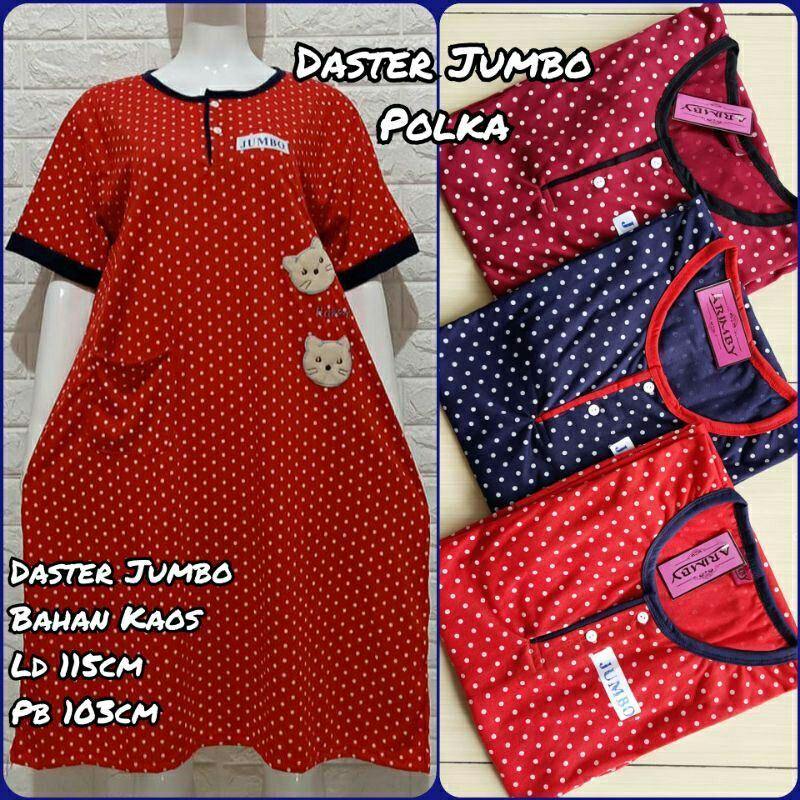 DASTER KAOS JUMBO BAHAN ADEM NYAMAN HARGA MURAH DASTER WANITA JUMBO