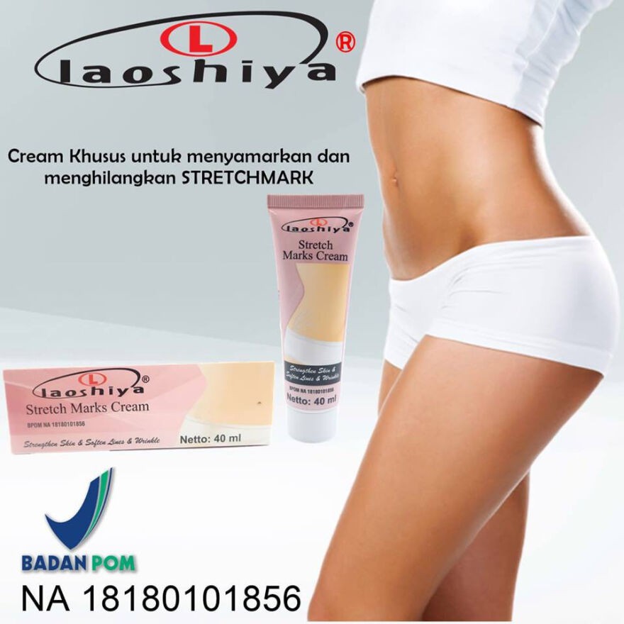 [COD] Strechmark / Cream Strechmark / Cream Penghilang Strechmark LAOSHIYA 40ML BPOM ORIGINAL