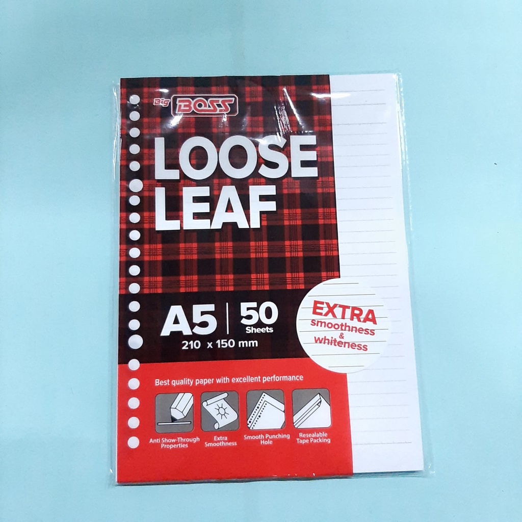 

Kertas Isi Loose Leaf BIGBOSS kertas Binder Besar A5 isi 50 lembar garis / Refill Kertas Binder A-5