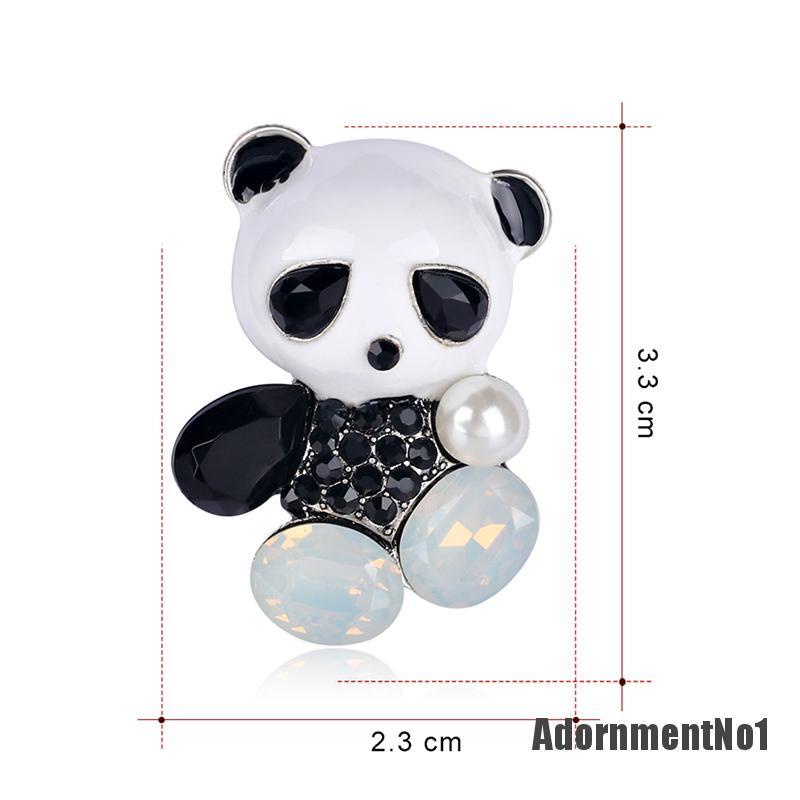 (Adornmentno1) Bros Pin Enamel Desain Panda Hias Kristal Untuk Pengantin Wanita