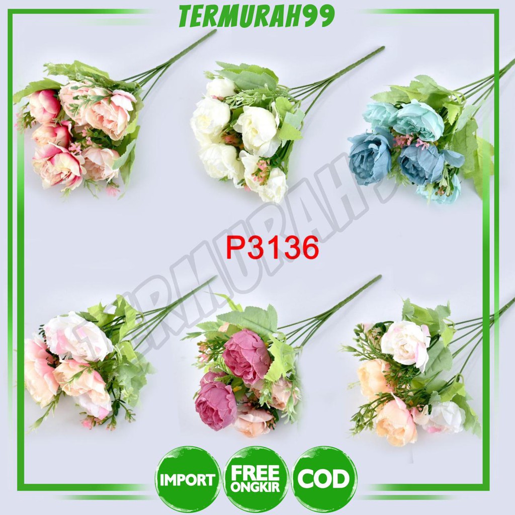 TM99/COD 1 KG BISA 28 PCS BUNGA DEKORASI / BUNGA ARTIFISIAL(1 BUKET 6 KUNTUM BUNGA)P3136