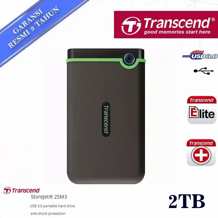 Transcend Storejet 25M3 Harddisk Eksternal 1TB 2TB 2.5 inch USB 3.0 ANTISHOCK