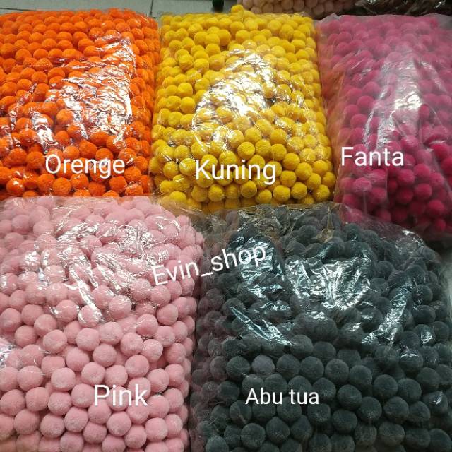 Pompom Padat Halus/20MM/30Pcs/bisa mix warna